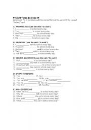 English Worksheet: Present simple exercise