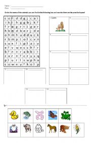 English Worksheet: circle, name, and stick!