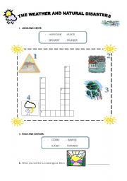 English worksheet: THE WEATHER AND NATURAL DISASTERS