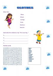 English worksheet: CLOTHES