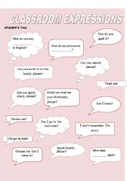 Classroom expressions - Students talk