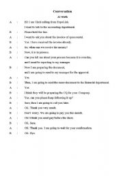 English worksheet: Daily conversation