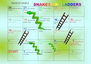 English Worksheet: Snakes and Ladders- Present Simple