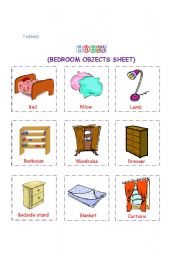 English Worksheet: Bedroom