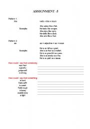 English worksheet: simile