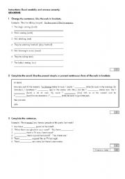 English Worksheet: Present continuous