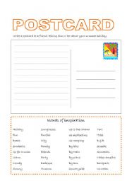 English Worksheet: Postcard