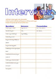 English worksheet: Interview