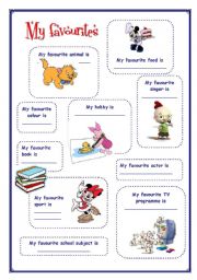 English Worksheet: My English Portfolio 3 (My favourites)