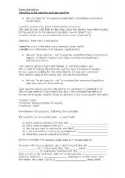 English Worksheet: Used to & To be used to