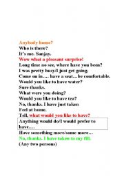 English Worksheet: a welcome