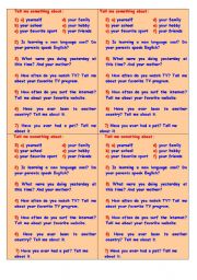 English Worksheet: Conversation Cards