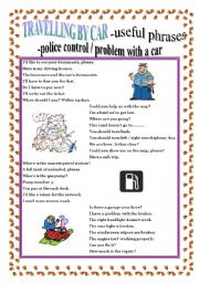 English Worksheet: TRAVELLING BY CAR - useful phrases