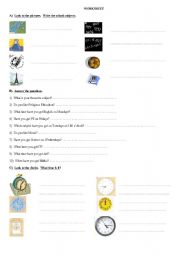 English worksheet: School subjects _ Time