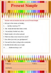 English Worksheet: present simple