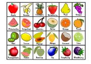 Bingo (fruits) editable