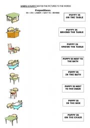 English Worksheet: WHERE IS PUPPY? 1