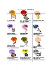 English Worksheet: Reported Speech Statements 