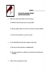 English Worksheet: The Devil wears Prada video sheet