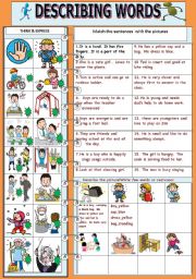 English Worksheet: DESCRIBING