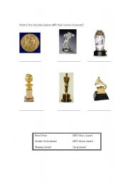 English Worksheet: matching exercise kinds of award