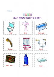 English Worksheet: Bathroom