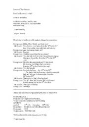 English Worksheet: A quite short extract of 