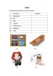 English worksheet: Toys vocabulary