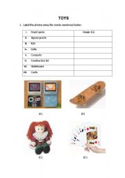 English Worksheet: Toys vocabulary
