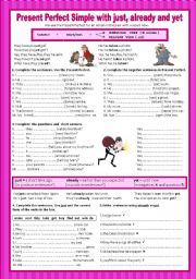 English Worksheet: Present Perfect Simple with just, already and yet
