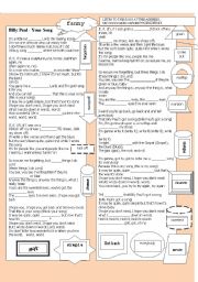 English Worksheet: SONG: YOUR SONG BY BILLY PAUL