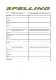 English Worksheet: First Class - Spelling practice