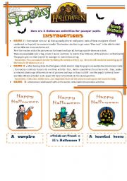 English Worksheet: halloween activities