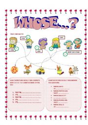 English Worksheet: whose....car is it? 
