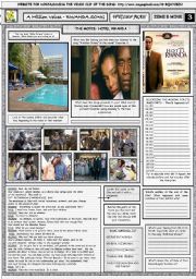 English Worksheet: A MILLION VOICES - WYCLEF JEAN - PART 03(HOTEL RWANDA - MOVIE) - FULLY EDITABLE AND CORRECTABLE