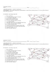 English Worksheet: maze with grammar exercises