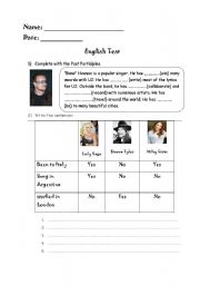 English Worksheet: present perfect test