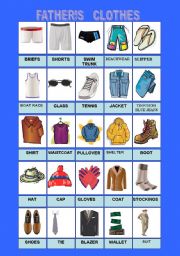 English Worksheet: FATHERS CLOTHES