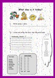 English Worksheet: the date