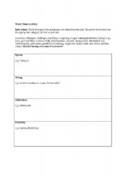 English Worksheet: Word Chain activity