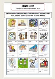 English Worksheet: SENTENCES