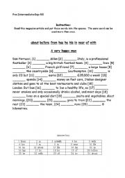 English Worksheet: Pre-Intermediate gap-fill: Football