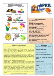 English Worksheet: April worksheet 4/12 (talk, read, discuss)