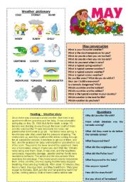 English Worksheet: May worksheet 5/12 (talk, read, discuss)