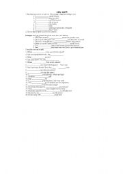 English Worksheet: can
