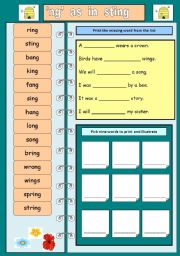 English Worksheet: Working with words