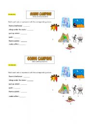 English Worksheet: Going camping