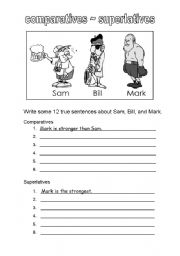 English Worksheet: Comparative and superlatives
