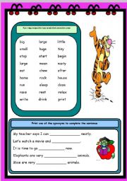 English Worksheet: Working with words