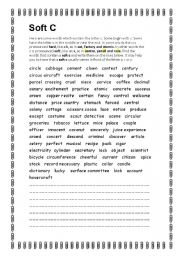 English worksheet: English Pronunciation: Soft C